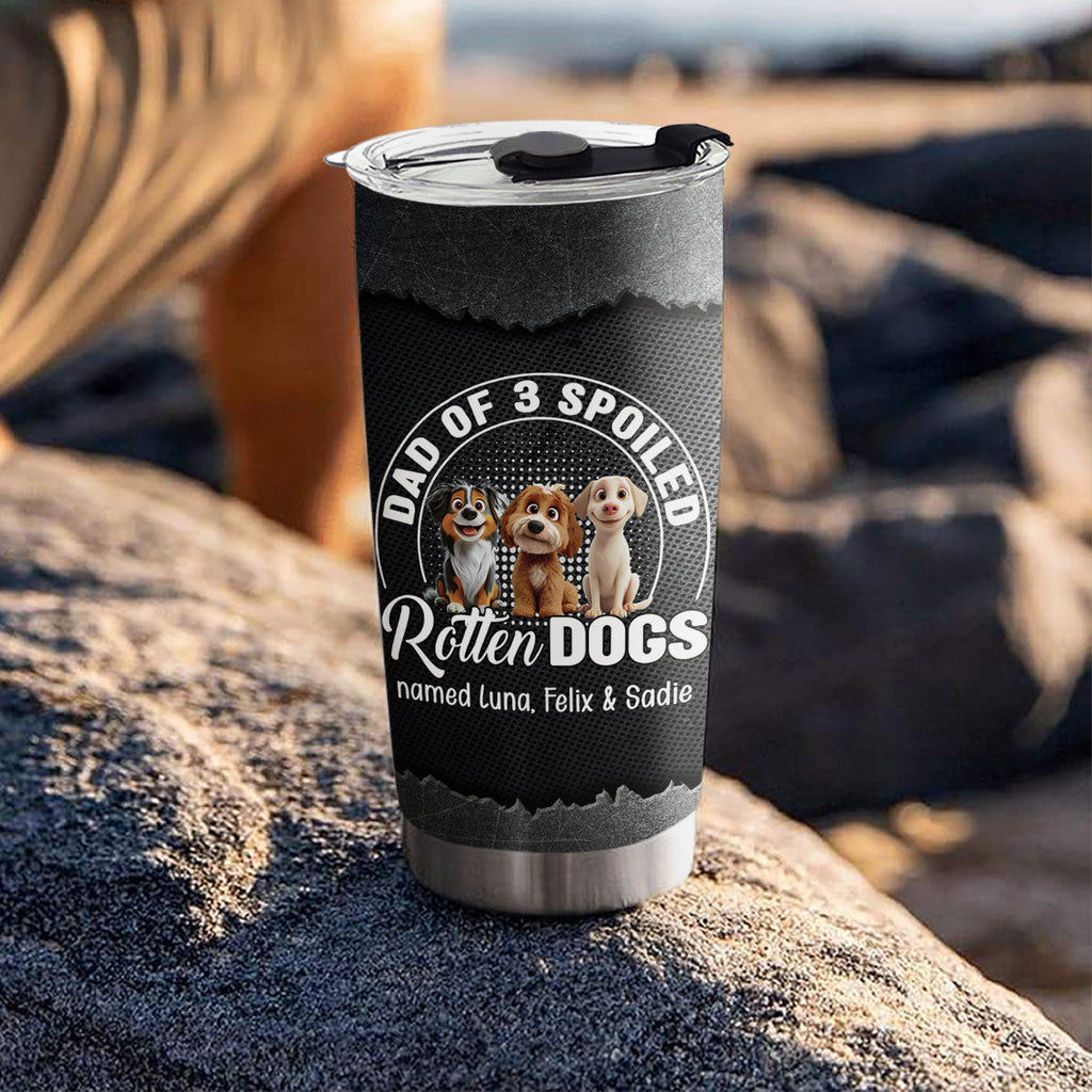 Custom Father's day Birthday Gifts For Dog Dad, Dog Lovers • Rotten Dog Cartoon - Personalized Tumbler