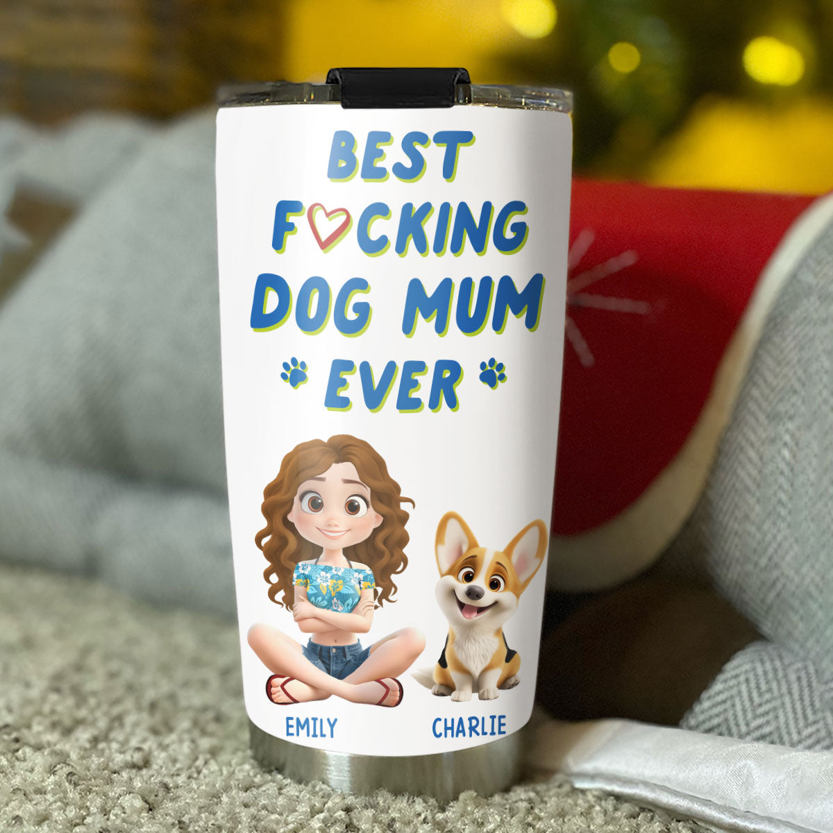 Custom Christmas Birthday Gifts For Dog Mom, Dog Lovers • Summertime With Me - Personalized Tumbler