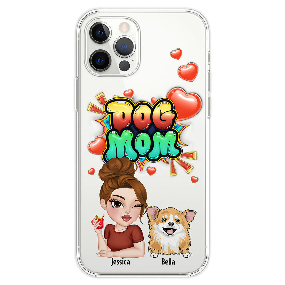 Dog Mom Gradient - Personalized 3D Inflated Effect Phone Case