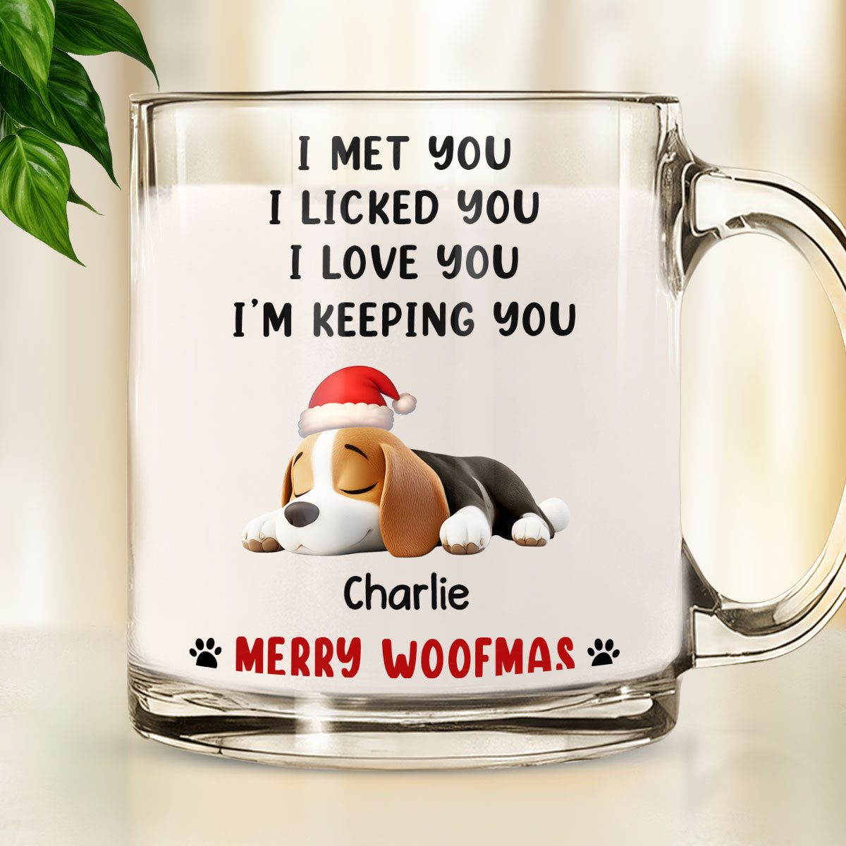 Custom Christmas Birthday Gifts For Dog Lovers • We Licked And Love You Ver Christmas - Personalized Glass Mug