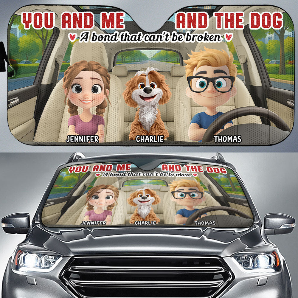 Custom Christmas Birthday Gifts Car Accessories for Dog Parents • You Me And The Dog - Personalized Car Sunshade