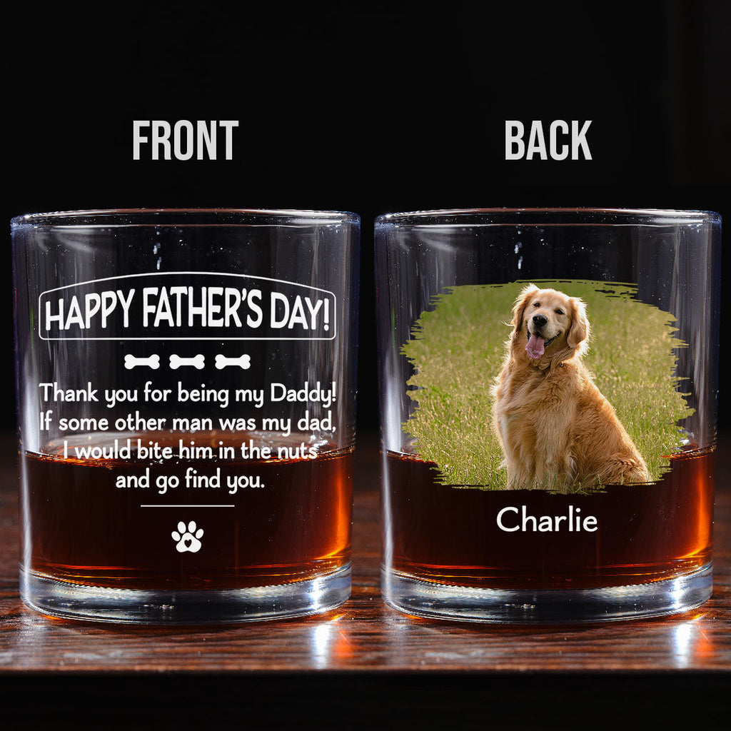 Pawsitively Lucky To Bark Photo - Personalized Whiskey Glass