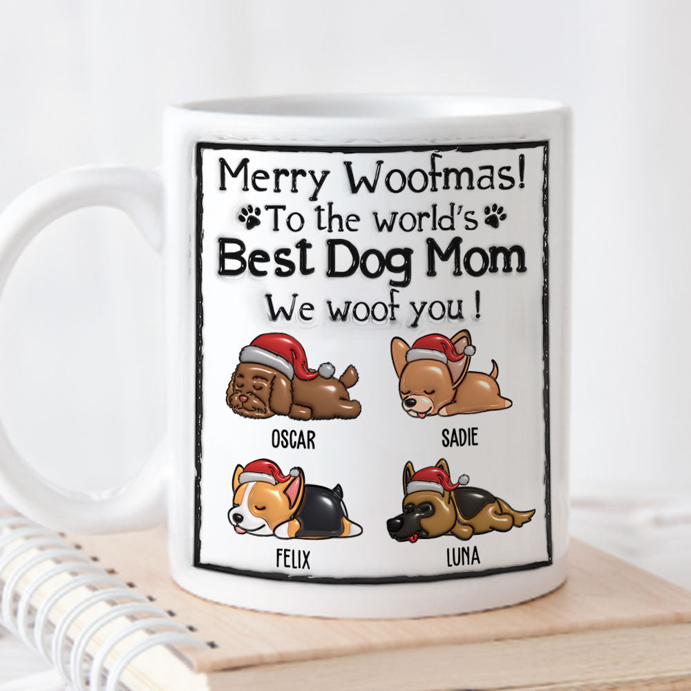 Custom Christmas Birthday Gifts For Dog Lovers • Best Dog Dad Mom This Christmas - Personalized 3D Inflated Effect Mug