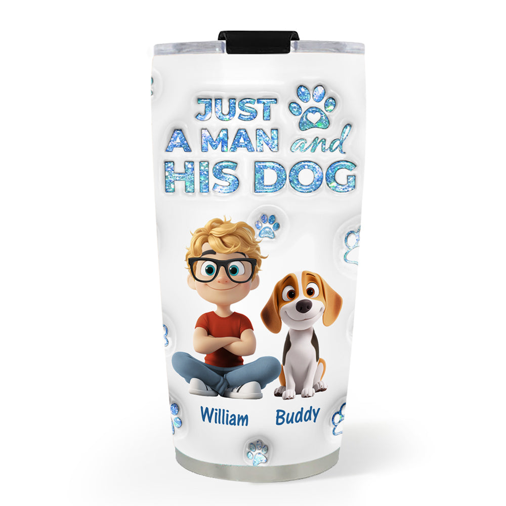 Custom Christmas Birthday Gifts For Dog Dad, Dog Lovers • You Are The Miracle Dad Ver - Personalized 3D Inflated Effect Tumbler