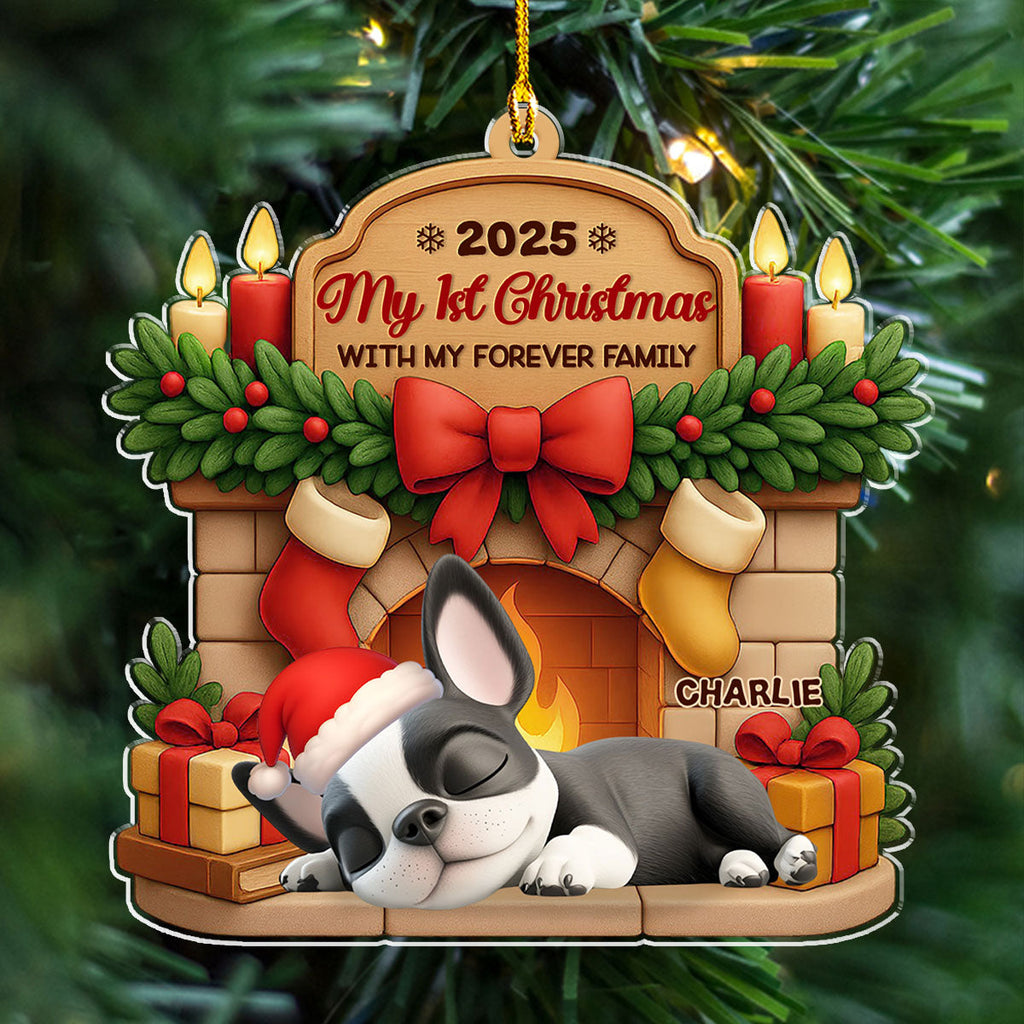 Custom Christmas Decor Home Birthday Gifts For Dog Mom, Dog Lovers • As A Family Member - Personalized 3D Effect Acrylic Ornament