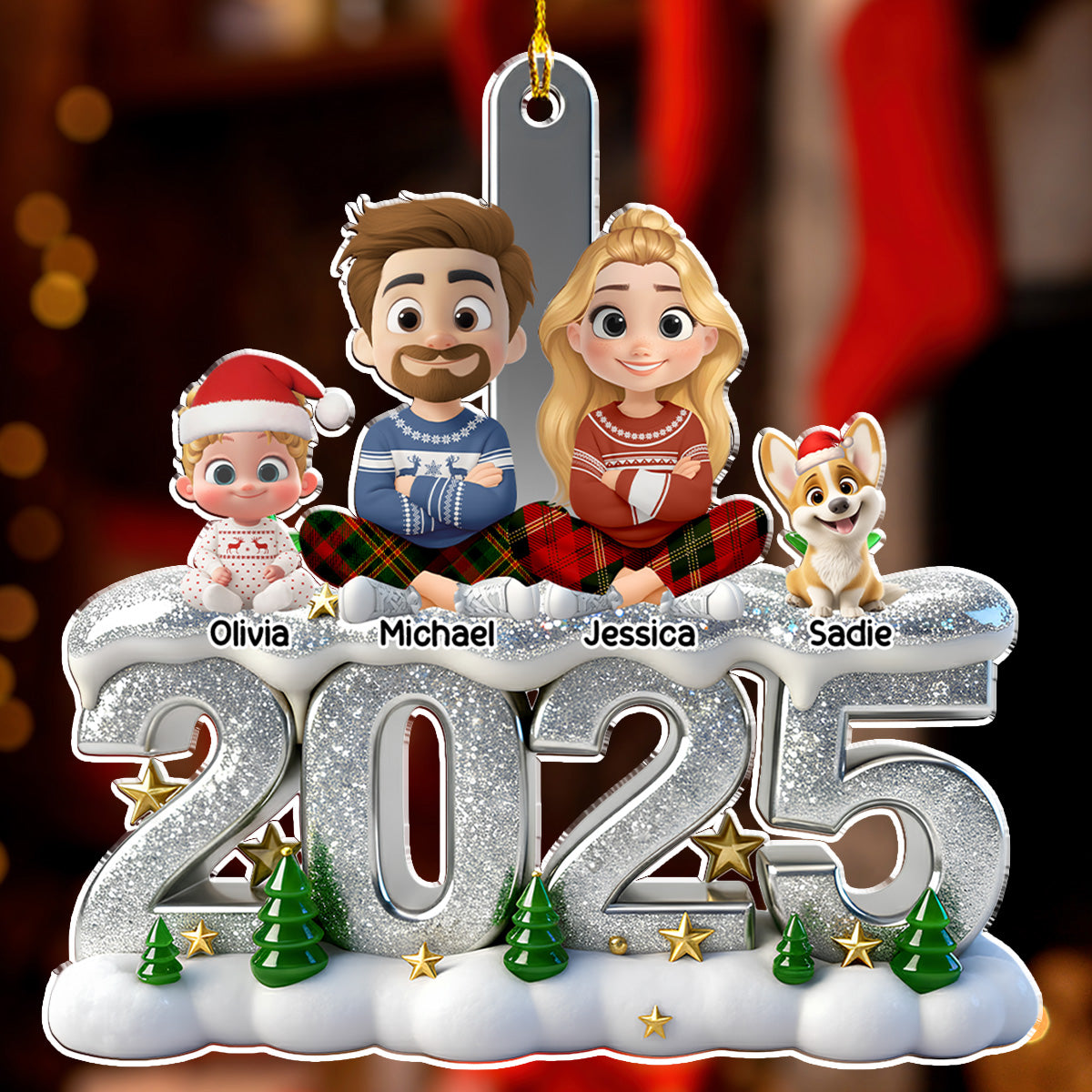 Such A Glittery Year - Personalized 3D Effect Acrylic Ornament