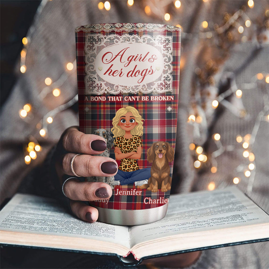 Custom Christmas Birthday Gifts For Dog Mom, Dog Lovers • Flower And Storybook Dog - Personalized Tumbler