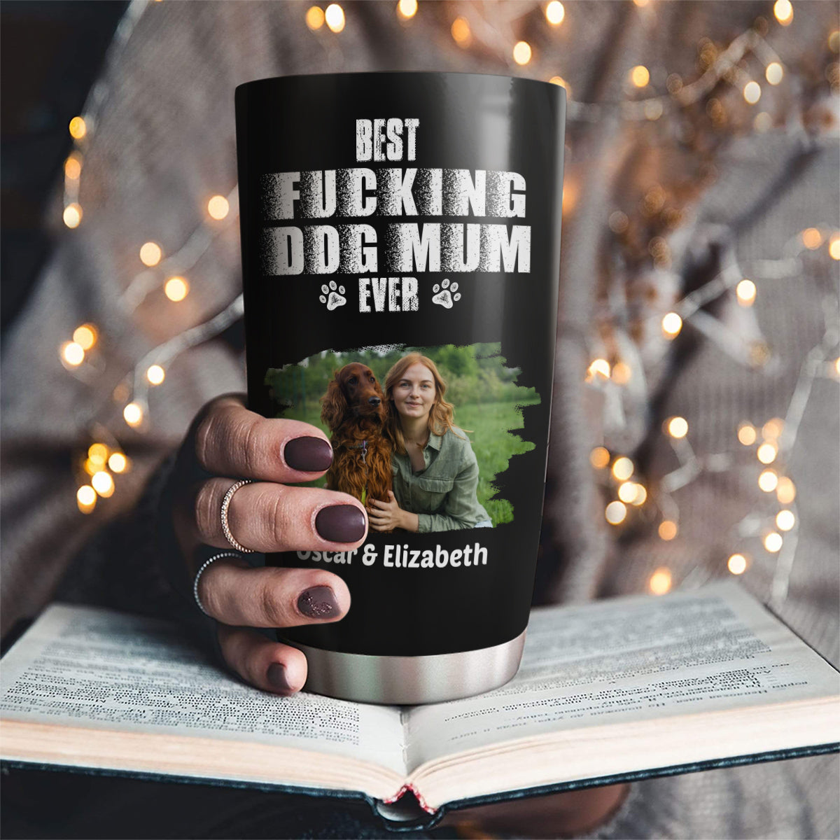Custom Photo Christmas Birthday Gifts For Dog Mom, Dog Lovers • Best Mom Ever Photo - Personalized Tumbler