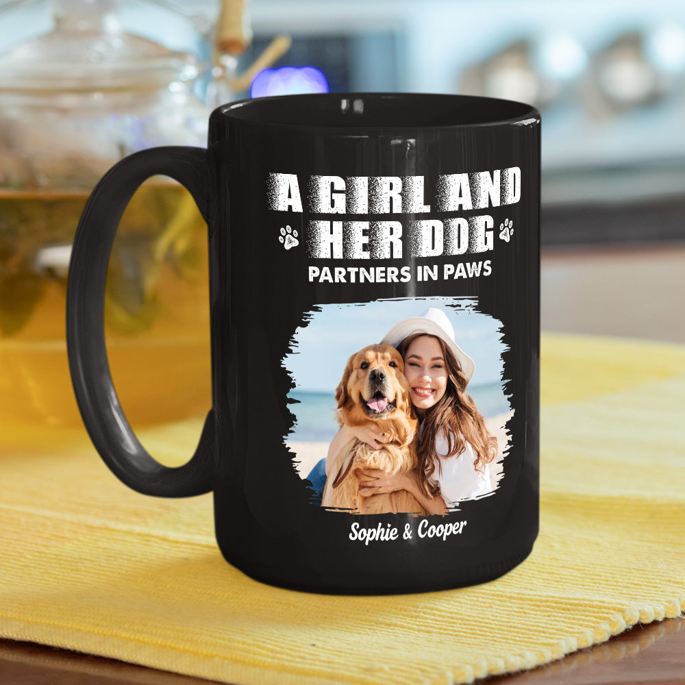 Custom Photo Christmas Birthday Gifts For Dog Mom, Dog Lovers • Best Partner To Me Photo - Personalized Coffee Mug