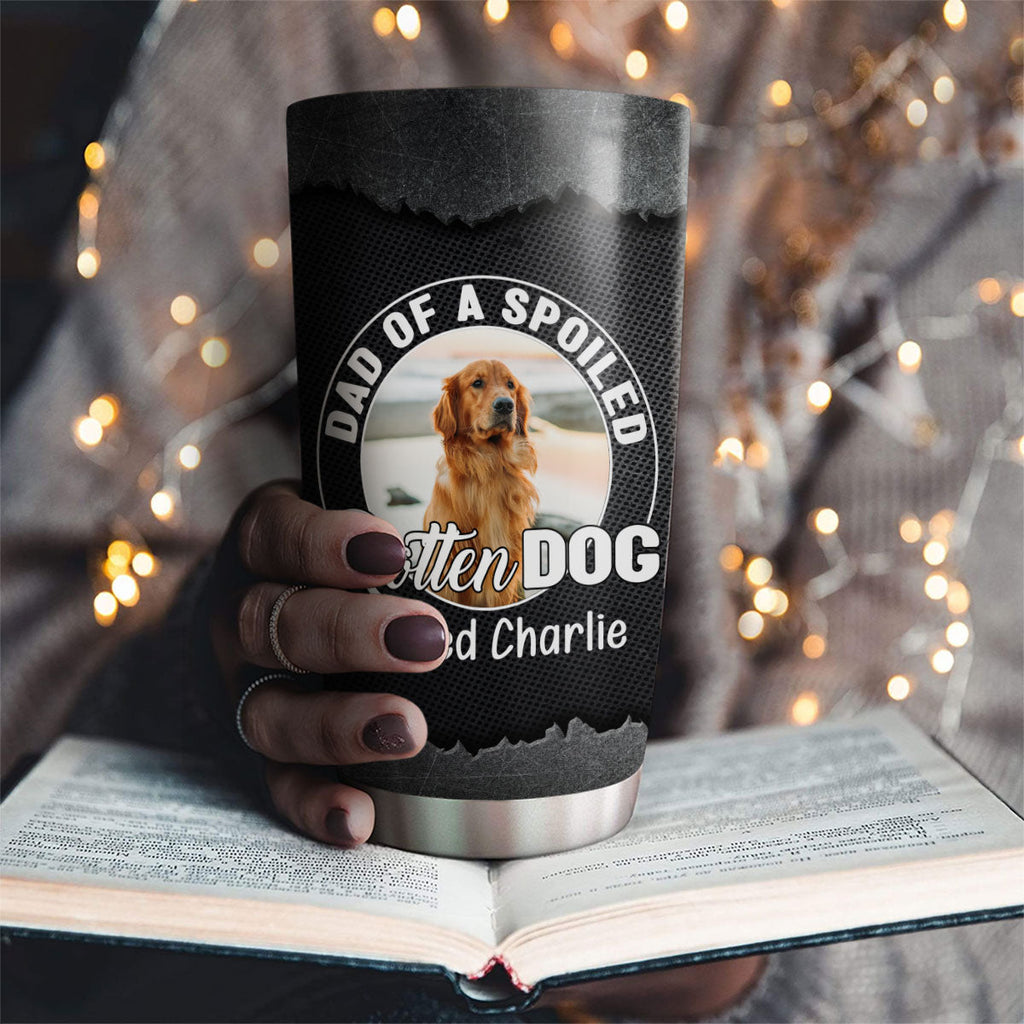 Custom Photo Father's day Birthday Gifts For Dog Dad, Dog Lovers • Rotten Dog Cartoon Photo - Personalized Tumbler