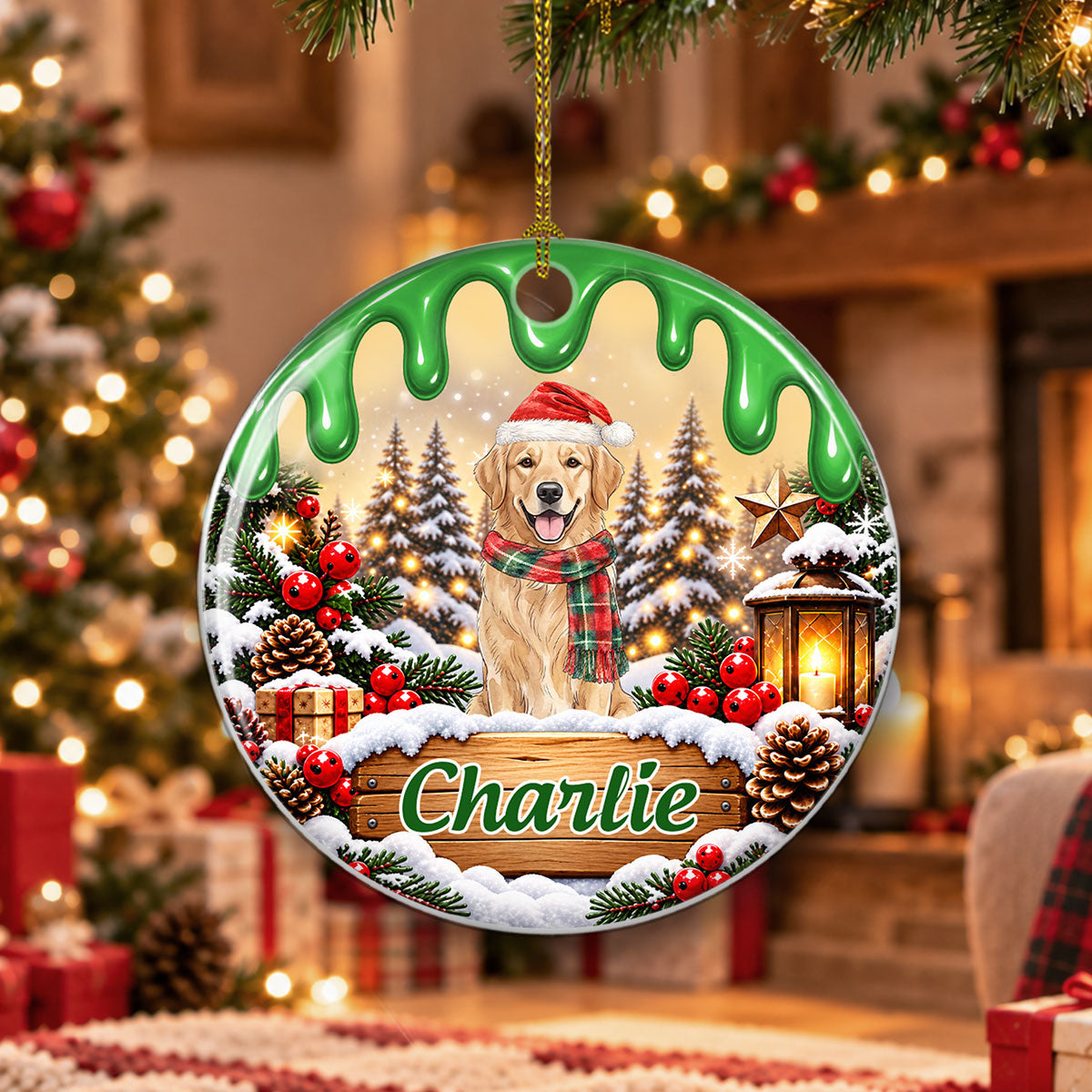 Custom Christmas Decor Home Birthday Gifts For Dog Lovers • My Merry Paws - Personalized Ceramic Ornament
