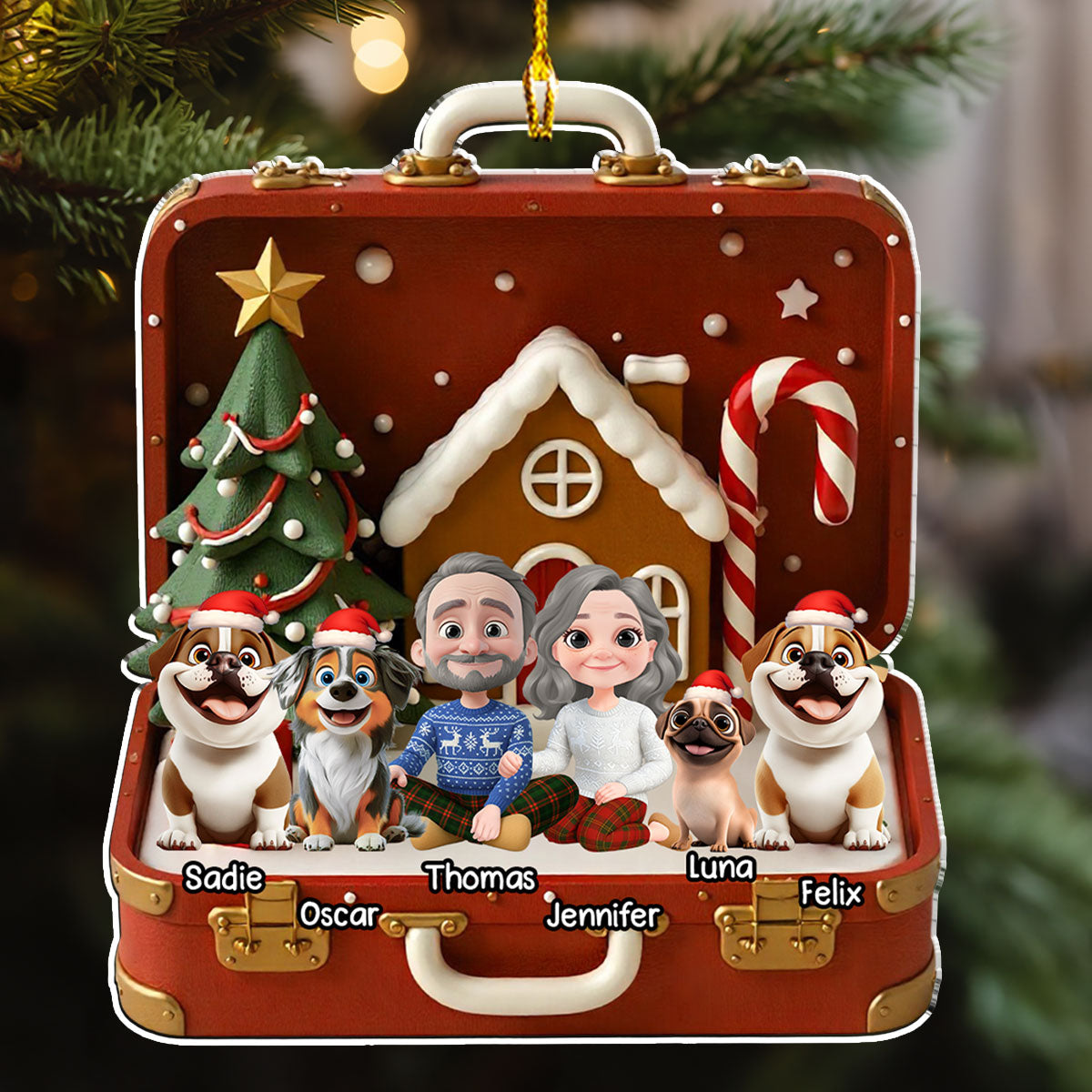 Custom Christmas Decor Home Birthday Gifts For Dog Lovers • Our Christmas - Personalized Acrylic Ornament