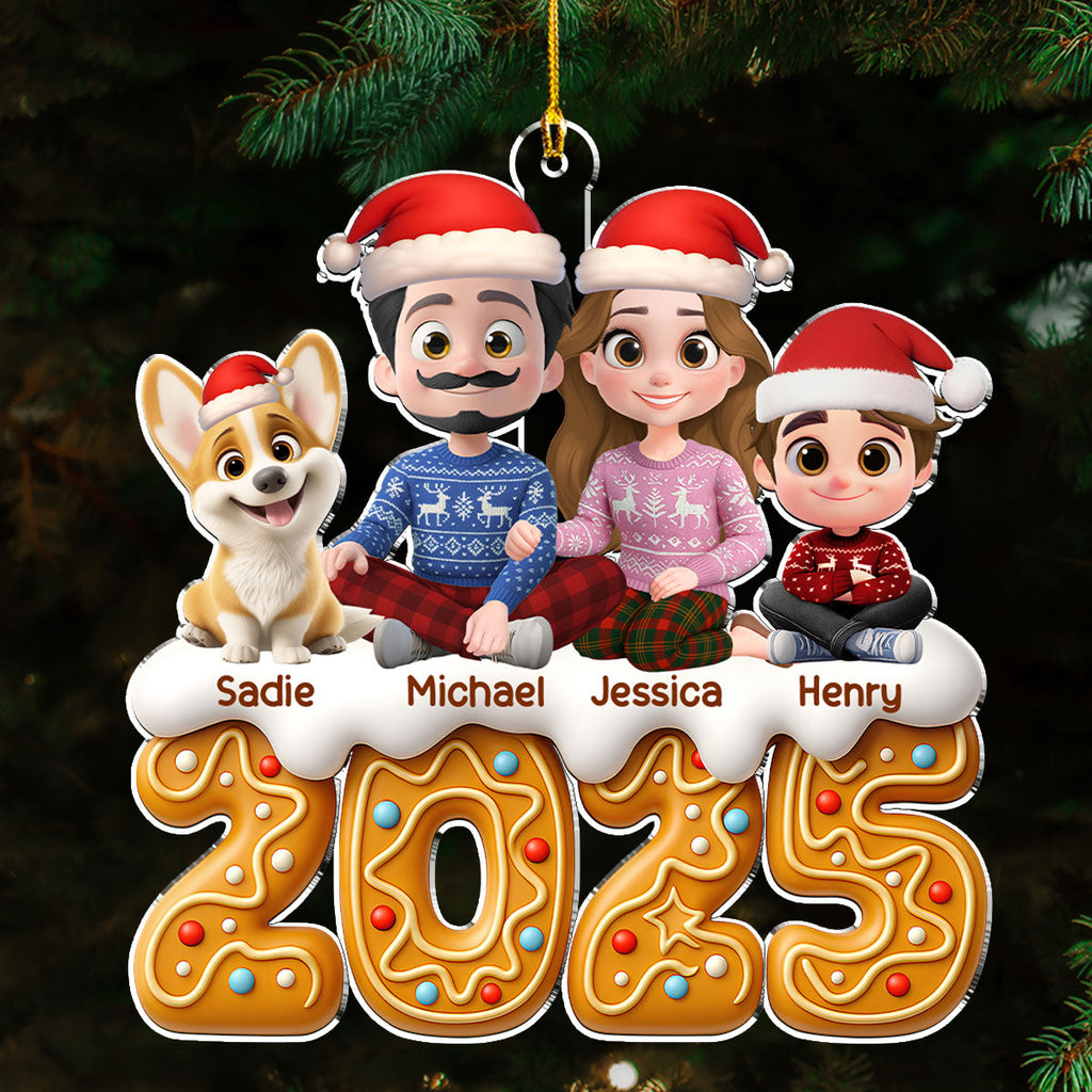 Custom Christmas Decor Home Birthday Gifts For Dog Lovers • Family Of The Year - Personalized Acrylic Ornament