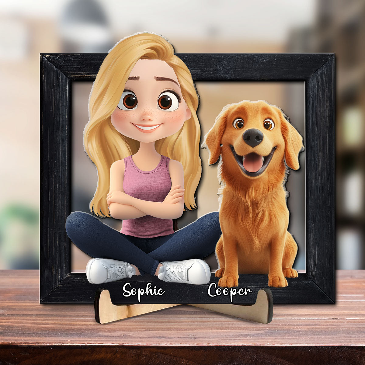 Cute Dog Mum - Personalized Wooden Plaque