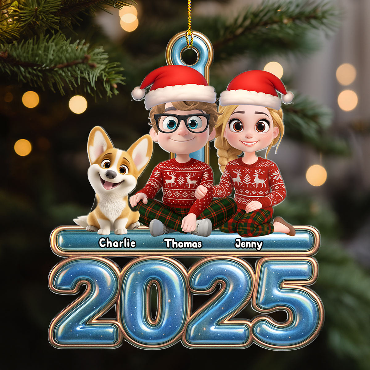 Custom Christmas Decor Home Birthday Gifts For Dog Lovers • We And Our Dog Blue - Personalized Acrylic Ornament