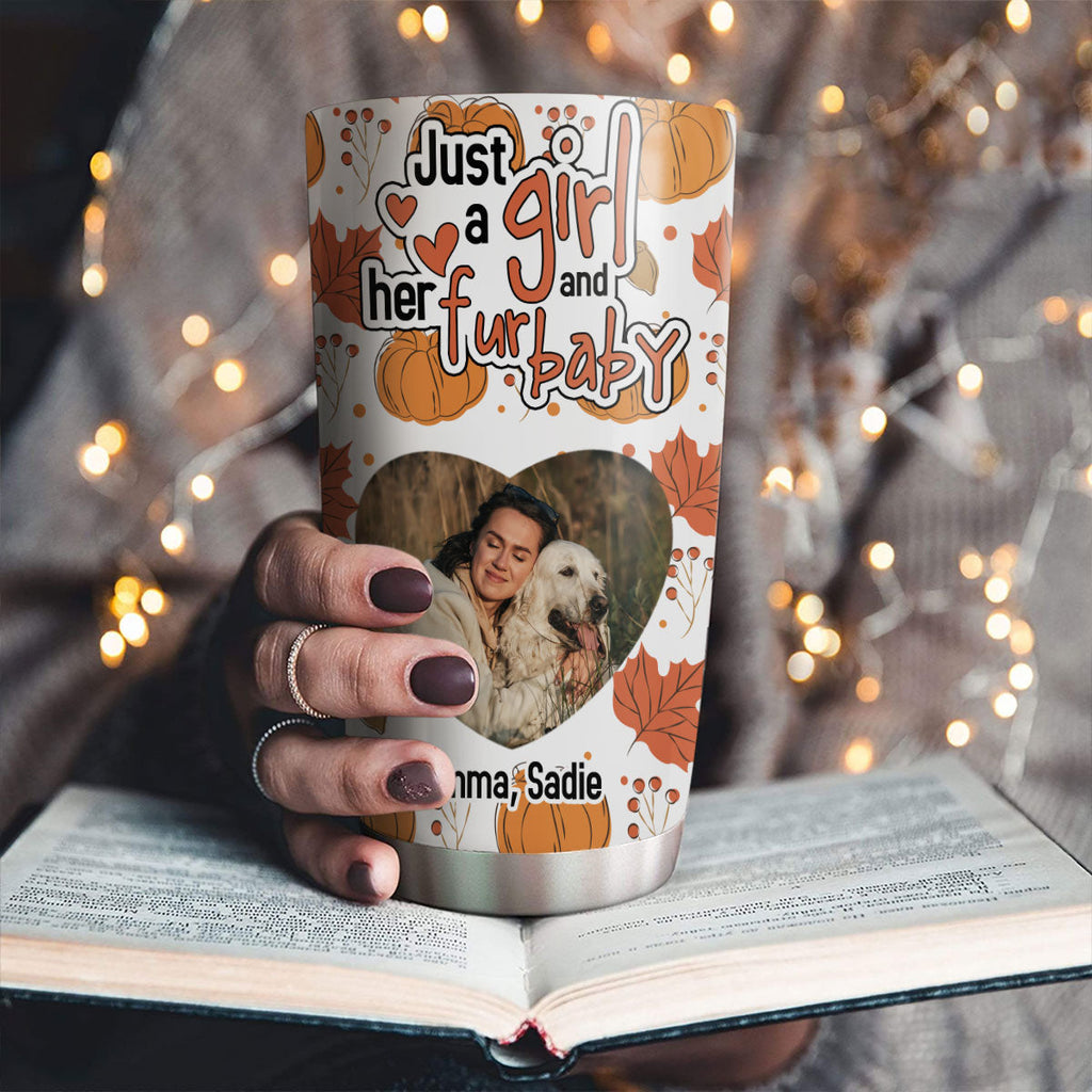 Custom Photo Christmas Birthday Gifts For Pet Mom, Pet Lovers • Falling For Fur Babies Photo - Personalized Tumbler