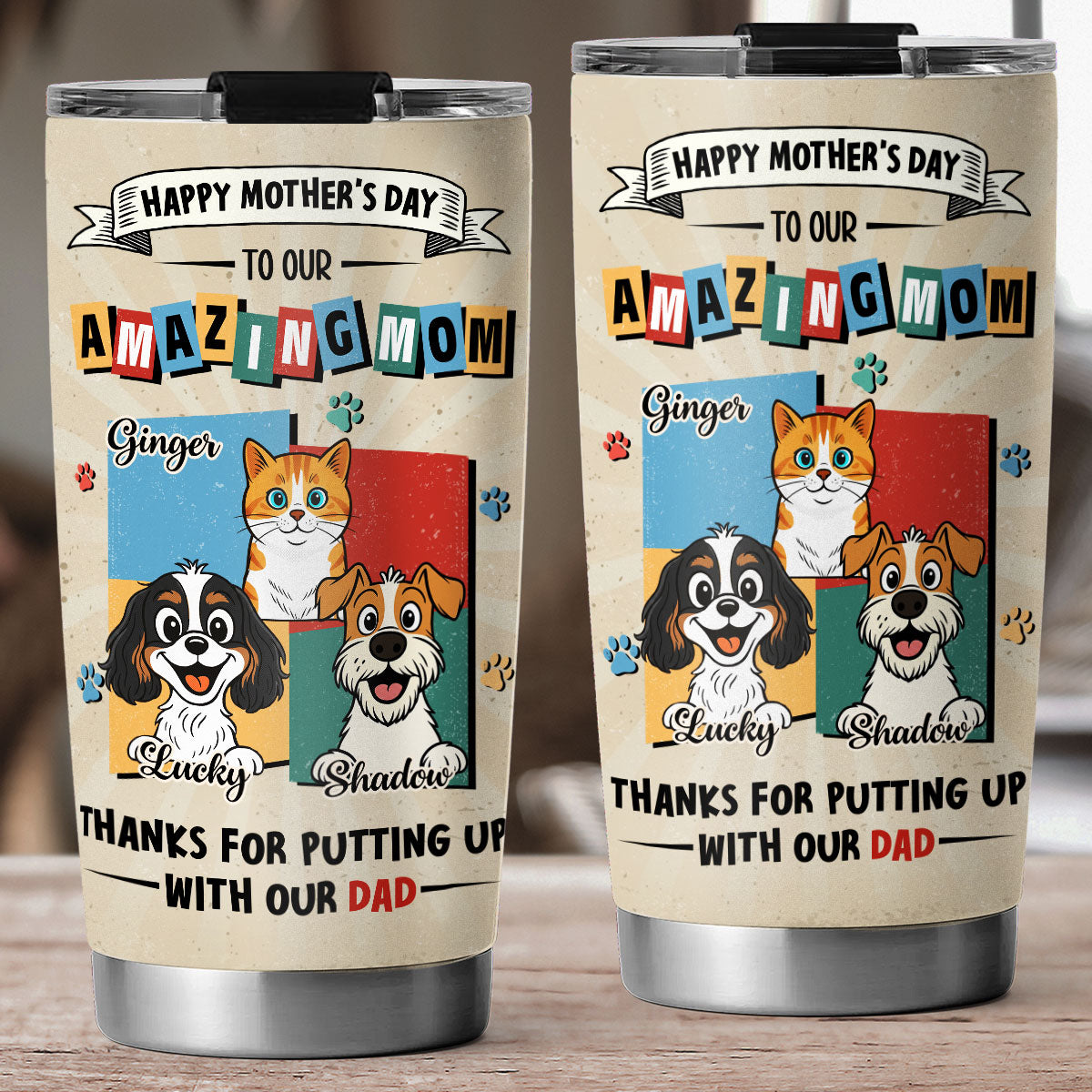 Custom Mother's day Birthday Gifts For Pet Mom, Pet Lovers • Pet Approved Mom - Personalized Tumbler