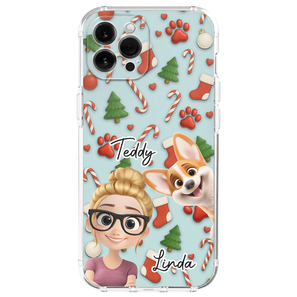 Dog And Human Cartoon Colorfull - Personalized Phone Case