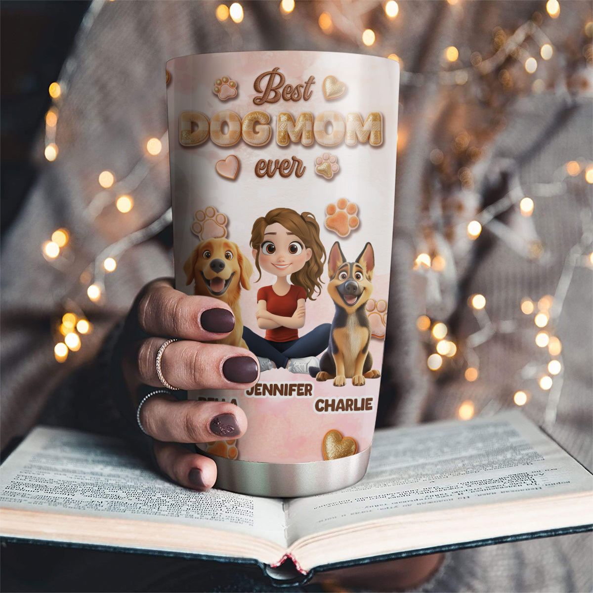 Custom Mother's day Birthday Gifts For Dog Mom, Dog Lovers • Best Stuffy Dog Mom Ever - Personalized 3D Effect Tumbler