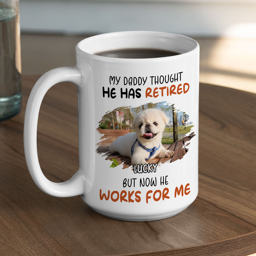 Custom Photo Christmas Birthday Gifts For Dog Mom, Dog Lovers • Work For Me Photo - Personalized Coffee Mug