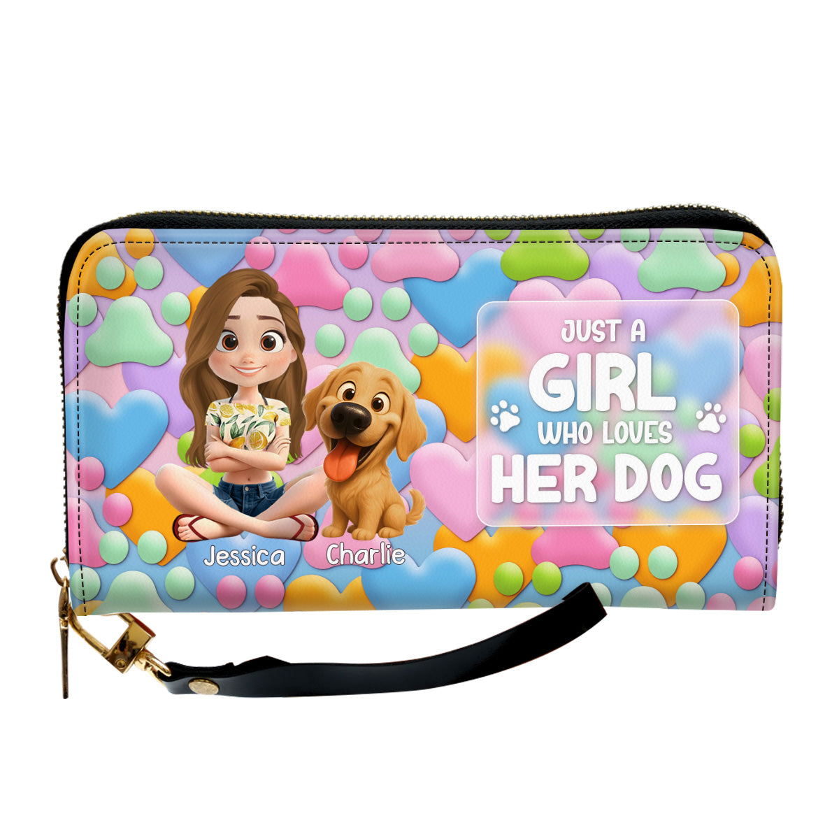 Just A Girl Who Love Dogs - Personalized Leather Wallet