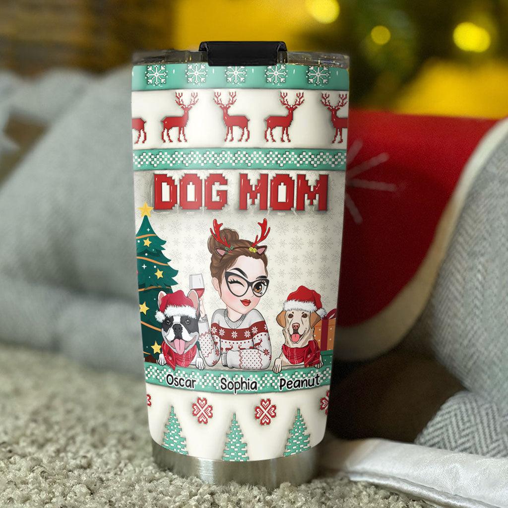 Custom Mother's day Birthday Gifts For Pet Mom, Pet Lovers • Special Dog Mom - Personalized 3D Inflated Effect Tumbler