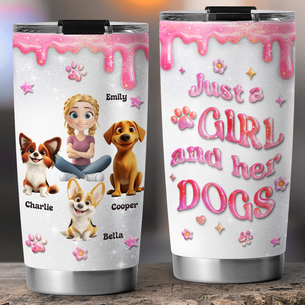 Custom Christmas Birthday Gifts For Dog Mom, Dog Lovers • Every Day Is A Nice Day - Personalized 3D Effect Tumbler