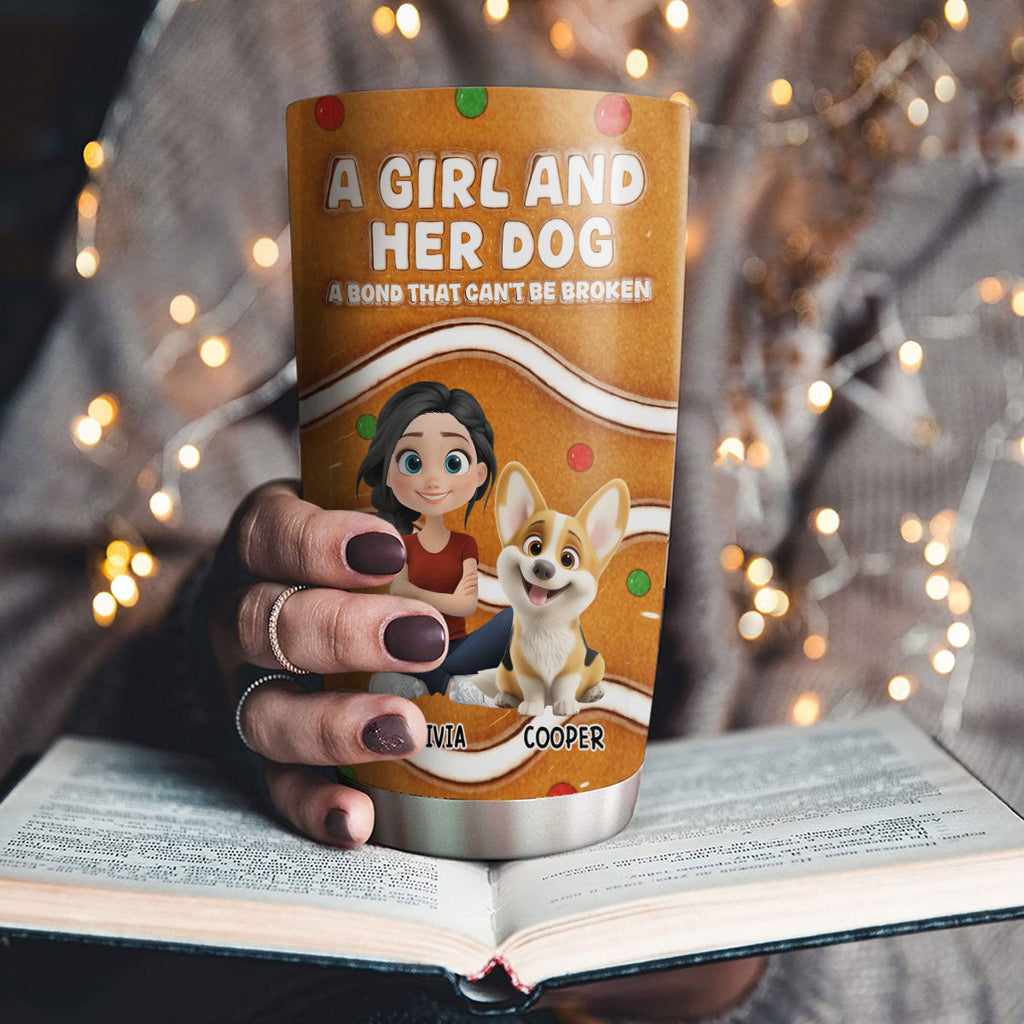 Custom Christmas Birthday Gifts For Dog Mom, Dog Lovers • Me And My Baby Dog - Personalized 3D Inflated Effect Tumbler