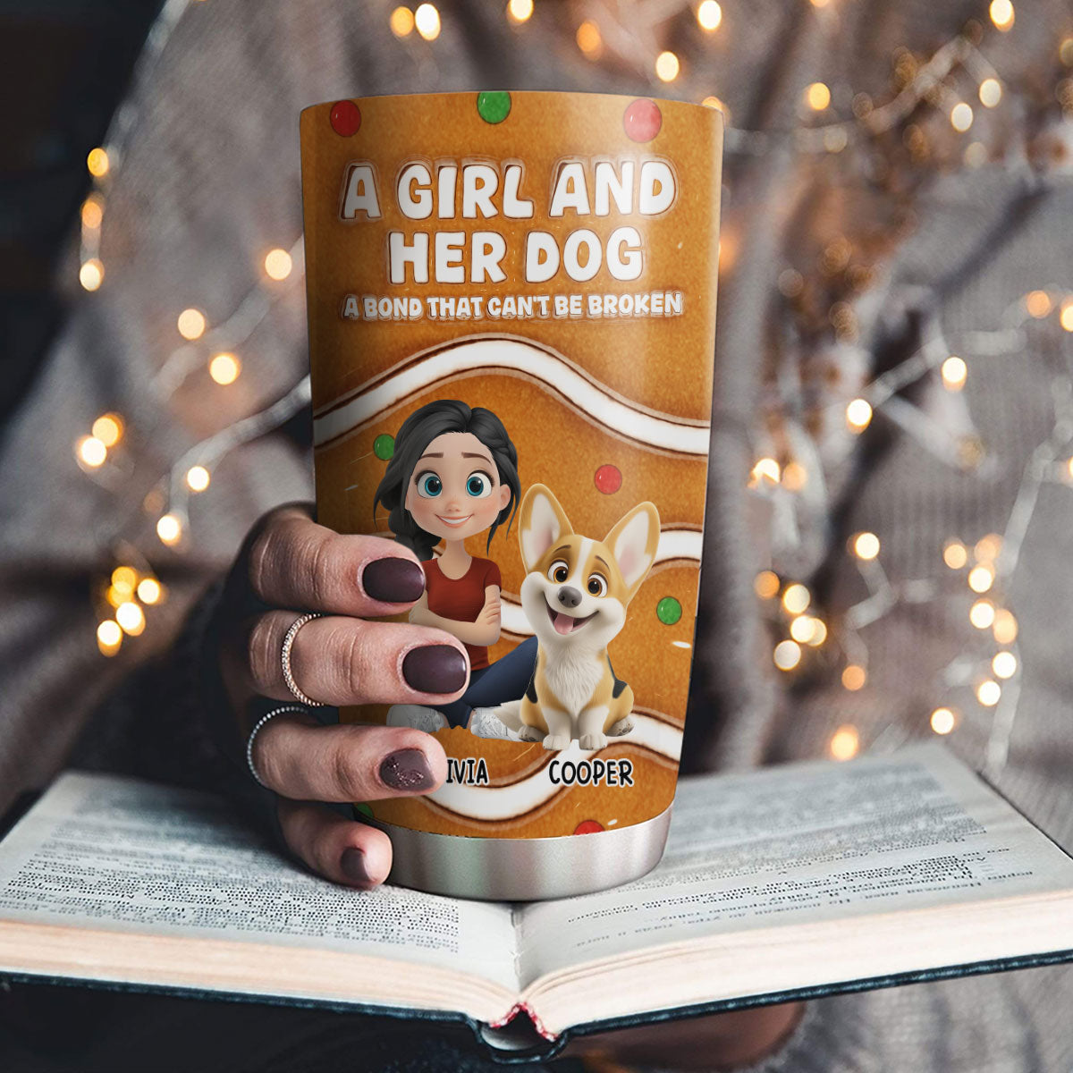 Custom Christmas Birthday Gifts For Dog Mom, Dog Lovers • Me And My Baby Dog - Personalized 3D Inflated Effect Tumbler