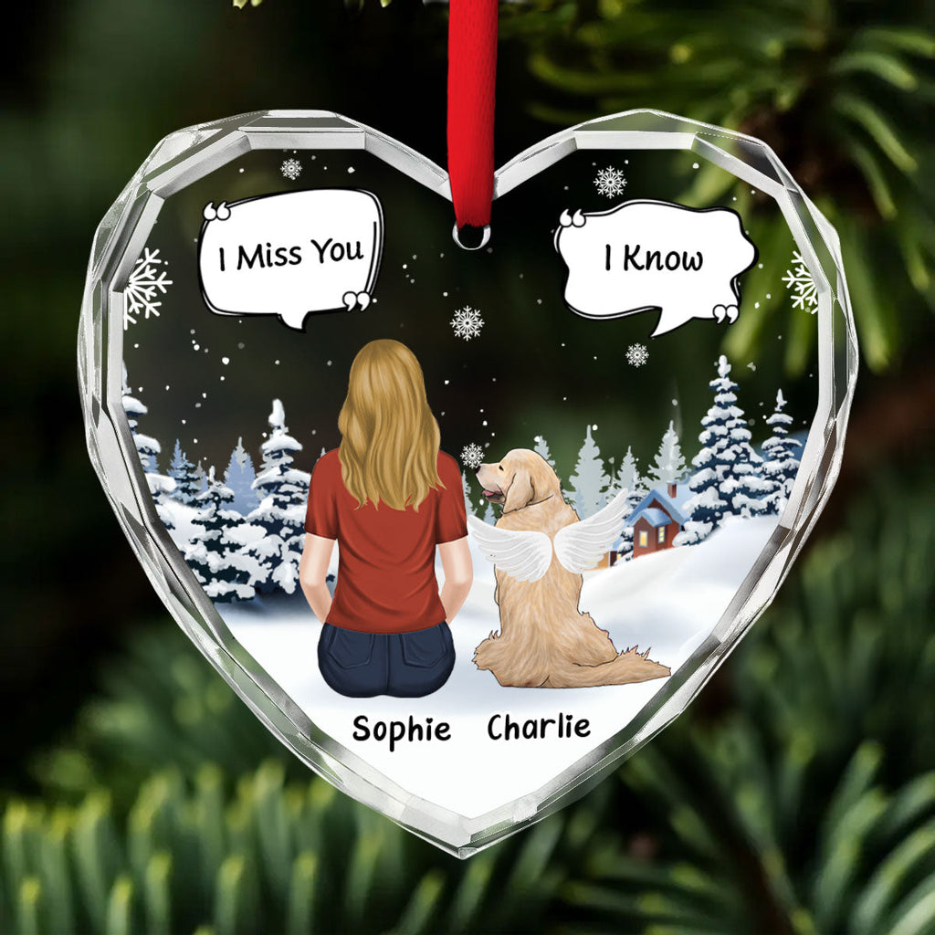 Custom Christmas Memorial Sympathy Gifts For Dogs, Cats • Missing You Every Season - Personalized Glass Ornament