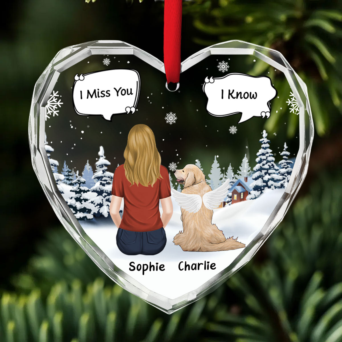 Custom Christmas Memorial Sympathy Gifts For Dogs, Cats • Missing You Every Season - Personalized Glass Ornament