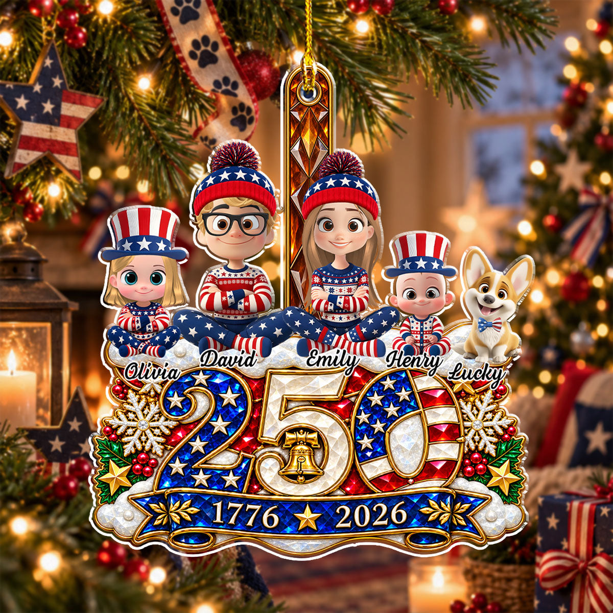 Christmas Across 250th Anniversary - Personalized Acrylic Ornament