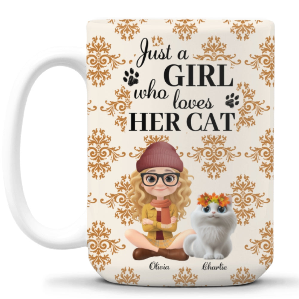 Custom Christmas Birthday Gifts For Pet Mom, Pet Lovers • Pumskin Cat Autumn - Personalized Coffee Mug