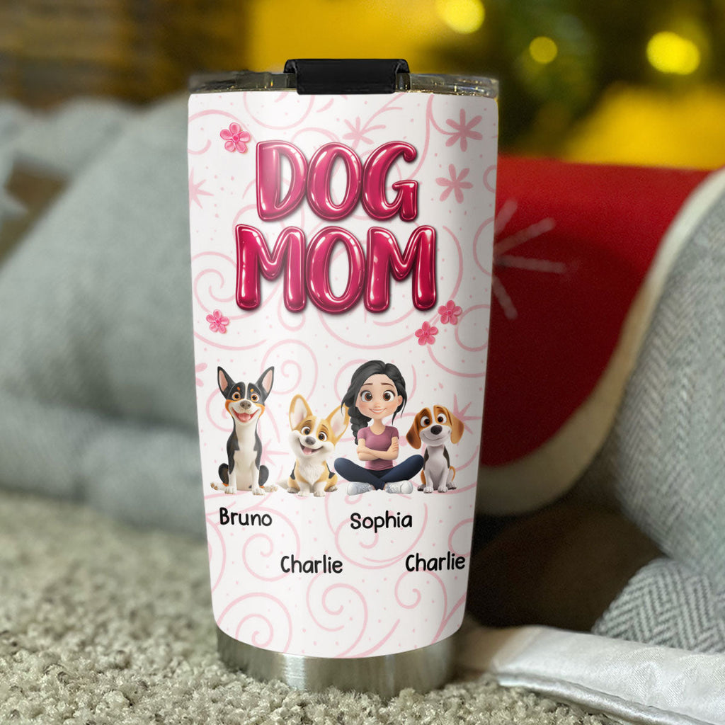 Custom Christmas Birthday Gifts For Dog Mom, Dog Lovers • Girls Are In Love With Dogs Ver 2 - Personalized 3D Effect Tumbler