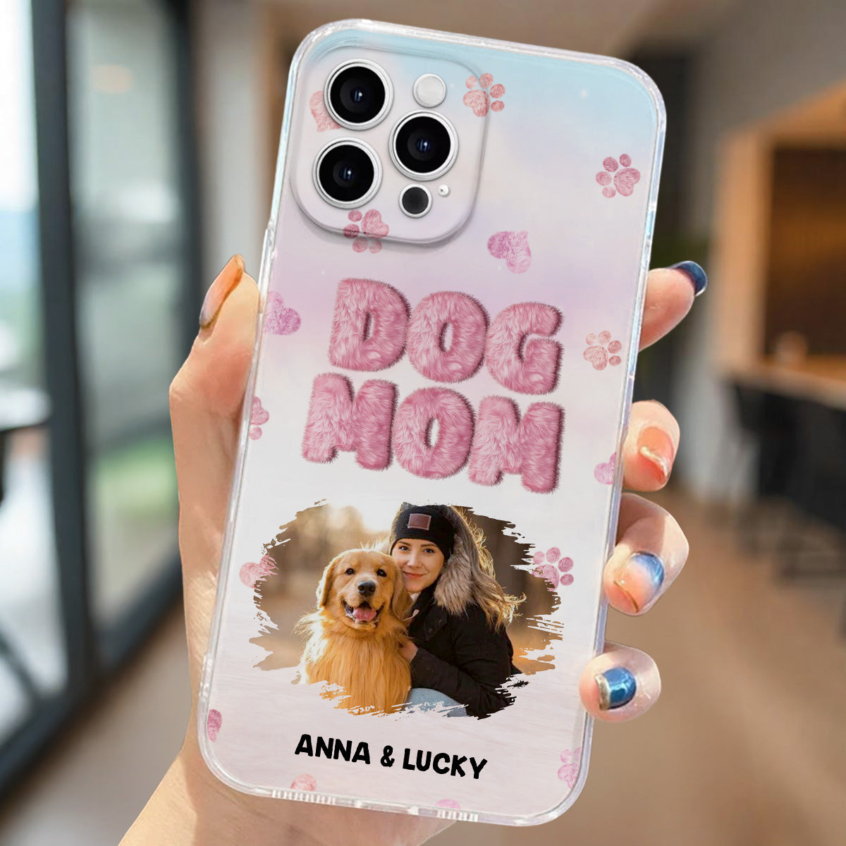 Fluffy Dog Mom Photo - Personalized Phone Case