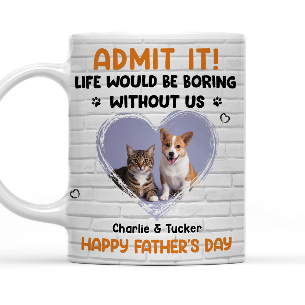 Custom Photo Father's day Birthday Gifts For Cat Dad, Cat Lovers • Admit It Pet Dad Orange Photo - Personalized Coffee Mug