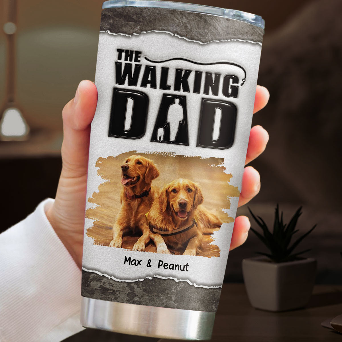 Walking With My Dad Photo - Personalized 3D Inflated Effect Tumbler