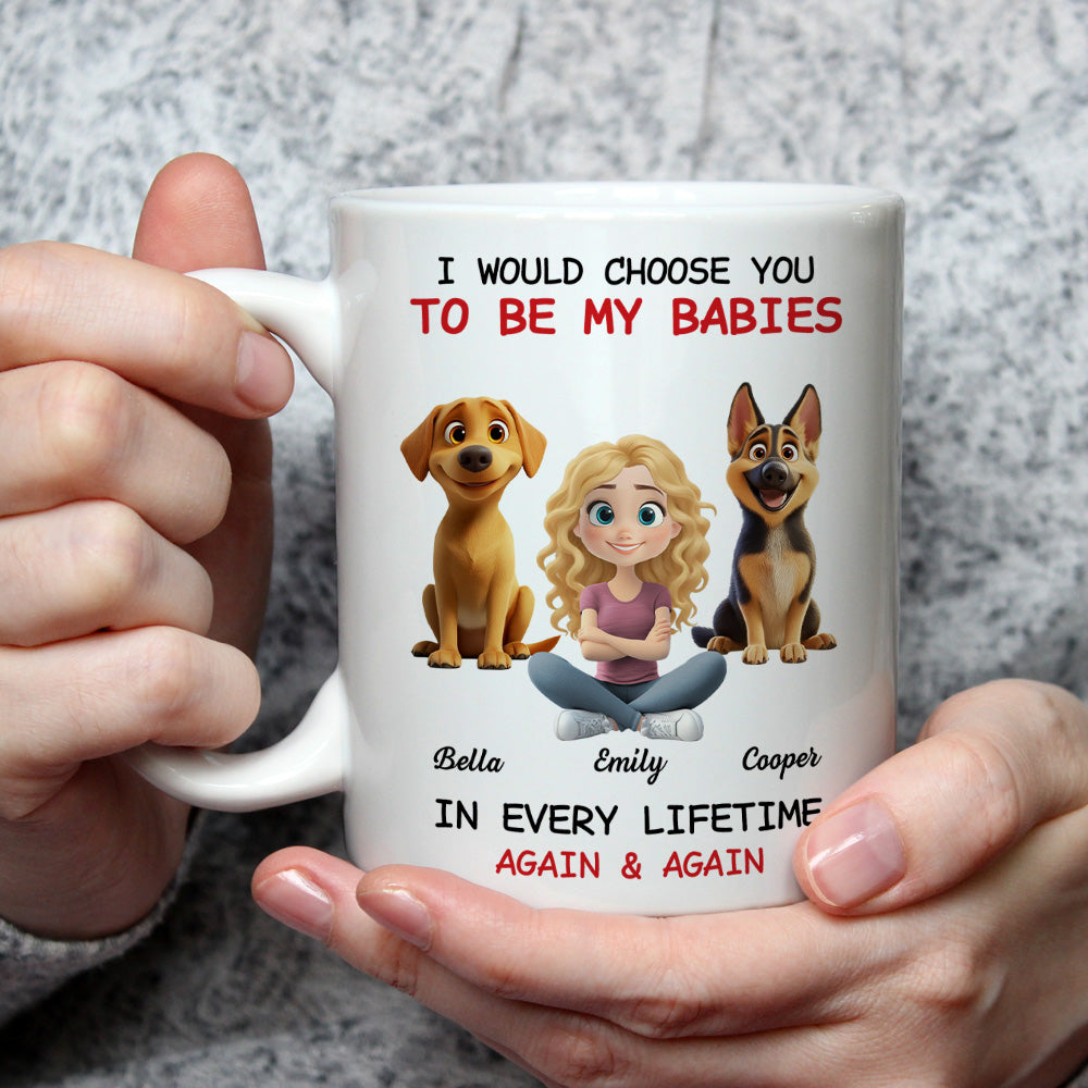 Custom Christmas Birthday Gifts For Dog Dad, Dog Lovers • Over And Over Again - Personalized Coffee Mug