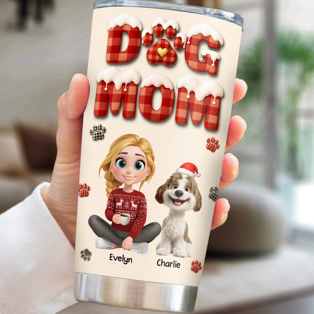Custom Christmas Birthday Gifts For Dog Mom, Dog Lovers • A Cheerful Time - Personalized Tumbler
