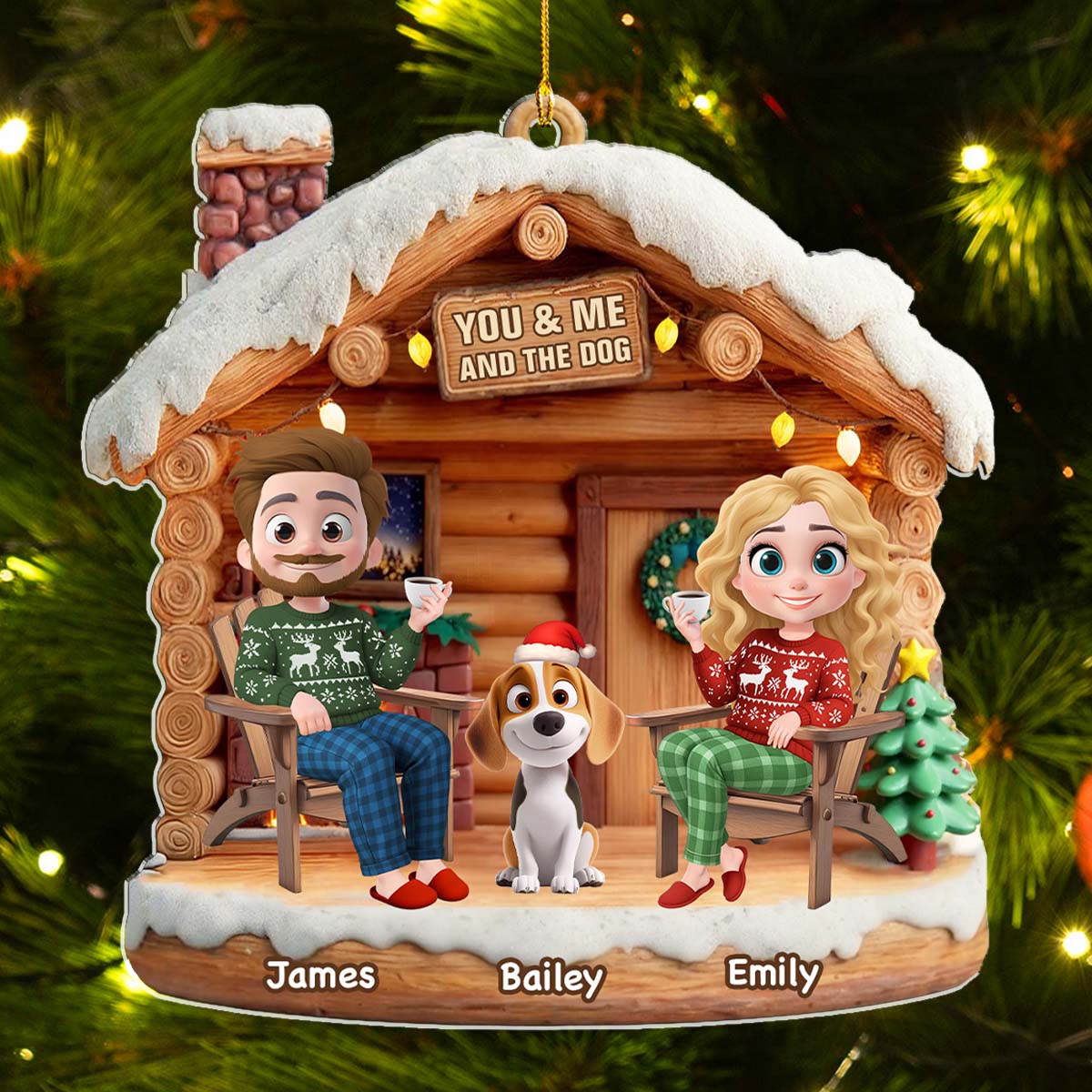 Custom Christmas Decor Home Birthday Gifts For Dog Lovers • Have A Chat With Dogs - Personalized 3D Effect Acrylic Ornament
