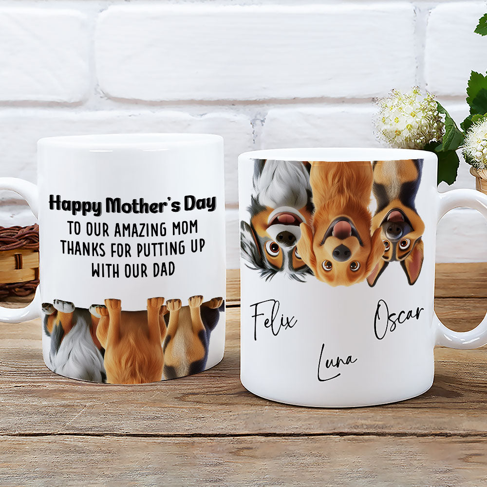 Custom Mother's day Birthday Gifts For Dog Mom, Dog Lovers • Putting Up - Personalized Coffee Mug