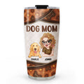 Custom Mother's day Birthday Gifts For Pet Mom, Pet Lovers • Leather Lovely Dog Mom - Personalized 3D Inflated Effect Tumbler
