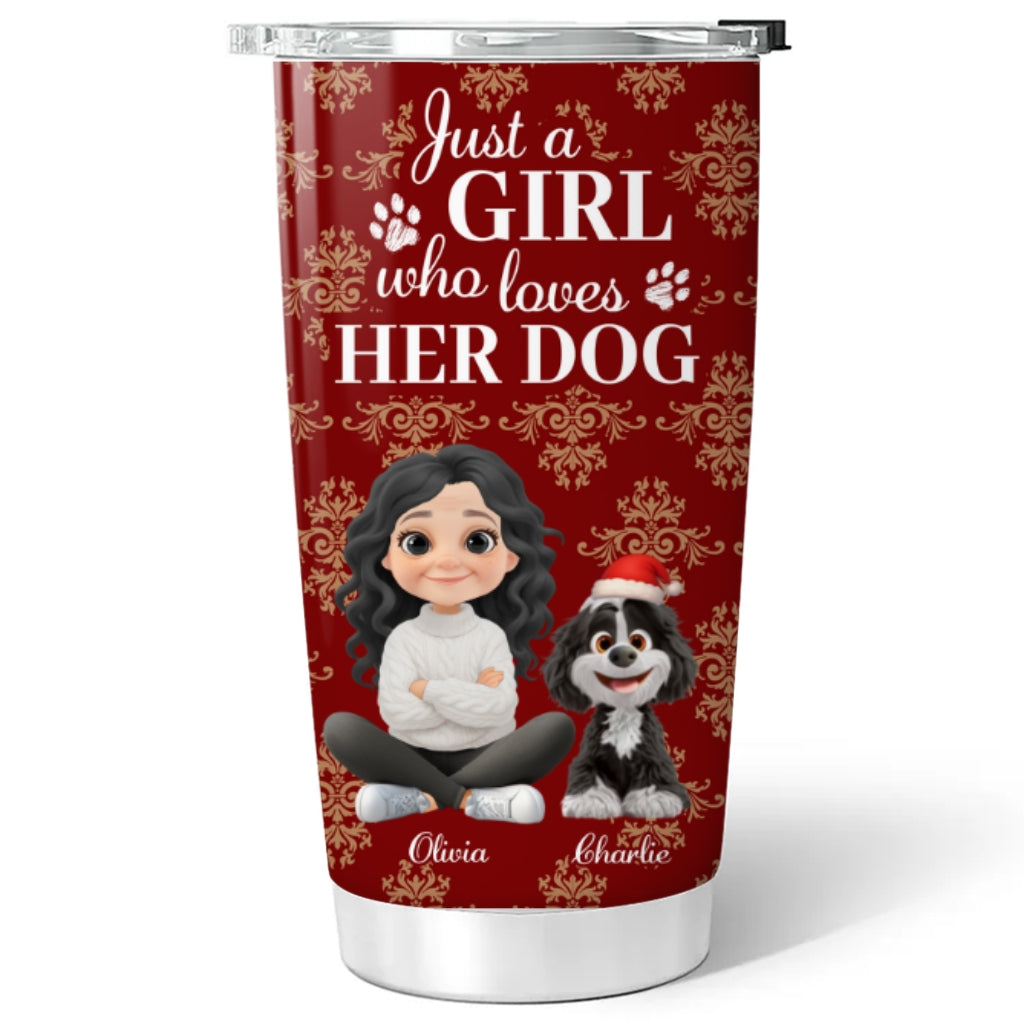 Custom Christmas Birthday Gifts For Dog Mom, Dog Lovers • Toile Dog Cartoon Christmas - Personalized Tumbler