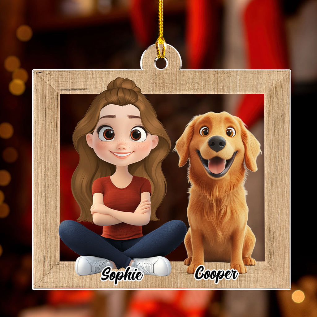 Custom Christmas Decor Home Birthday Gifts For Dog Mom, Dog Lovers • Cute Dog Mum - Personalized Acrylic Ornament