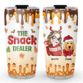 Custom Mother's day Birthday Gifts For Dog Mom, Dog Lovers • Merry Christmas The Snack Dealer - Personalized 3D Inflated Effect Tumbler