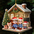 Custom Christmas Decor Home Birthday Gifts For Dog Lovers • Under A Happy Roof - Personalized 3D Effect Acrylic Ornament