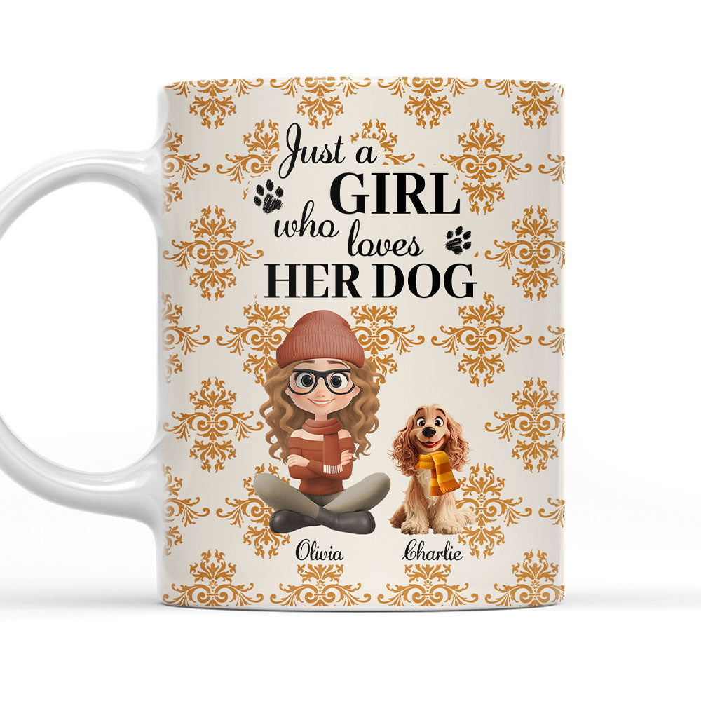 Custom Christmas Birthday Gifts For Dog Mom, Dog Lovers • Pumskin Dog Autumn - Personalized Coffee Mug