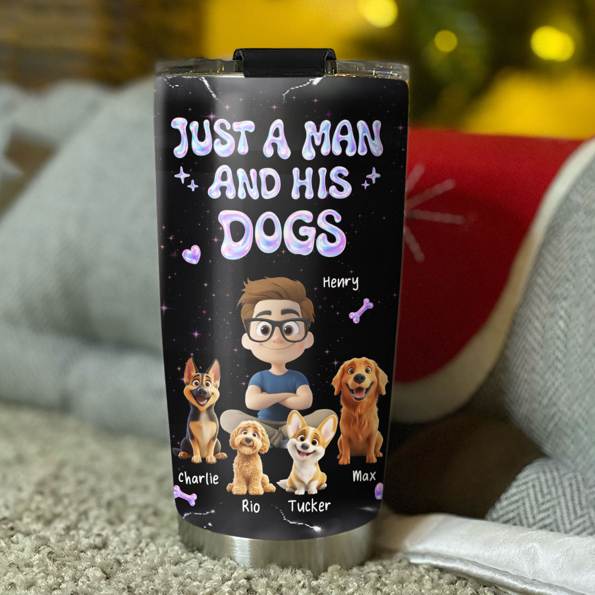 Custom Christmas Birthday Gifts For Dog Mom, Dog Lovers • Never Be Broken - Personalized 3D Effect Tumbler