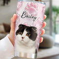 Cat Cartoon Snuggle Photo - Personalized Tumbler