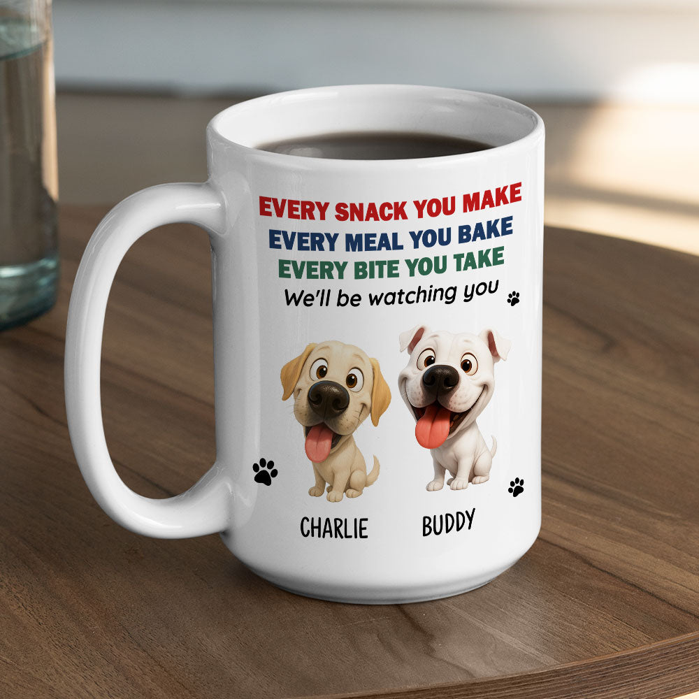 Custom Christmas Birthday Gifts For Dog Lovers • Watching You Dad Mom - Personalized Coffee Mug